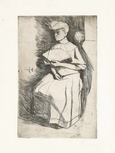 Donna con ventaglio by Умберто Боккьони, 1917 — digital art print download