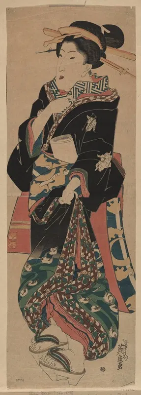 Женщина, держащая дым by Кейсаи Эйзен, 1825 — digital art print download