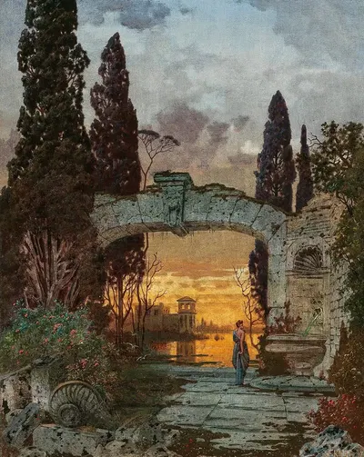 An Arcadian Landscape by Ferdinand Knab, 1897 — digital art print download