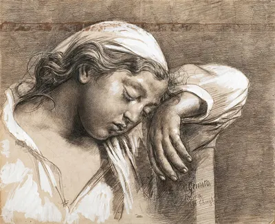 Schlafendes Mädchen by Винченцо Джемито, 1916 — digital art print download