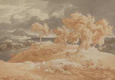 Italienische Küstenlandschaft mit Gewitter by Фридрих Преллер Старший — digital art print download