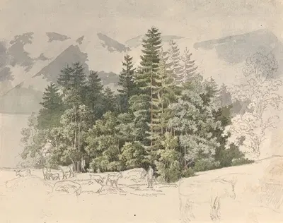 Alpine Landscape by Friedrich Salathé — digital art print download
