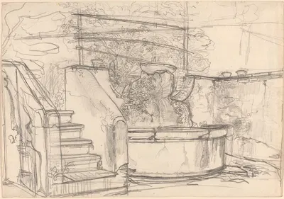 Corner of a Garden Court by Фридрих Салатэ, 1815-1821 — digital art print download