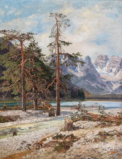 Der Dürrensee mit dem Monte Cristallo, Ampezzothal by Georg Holub — digital art print download