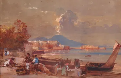 Вид на Неаполь с Мерджеллины by Джачинто Джиганте, 1854 — digital art print download