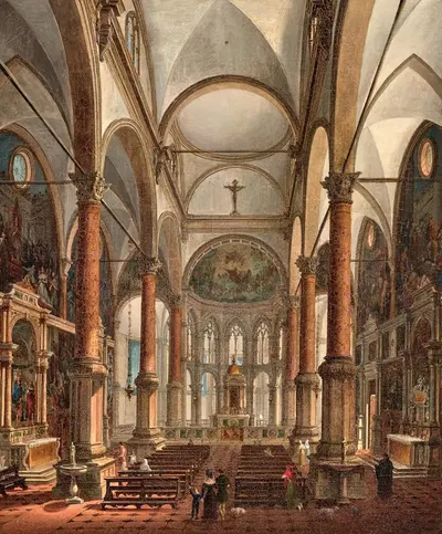 Венеция, интерьер церкви Сан-Заккариа by Джузеппе Борсато, 1830 — digital art print download