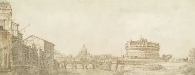 View of Rome with the Dome of Saint Peter's and the Castel Sant' Angelo by Джузеппе Цокки, c. 1744 — digital art print…