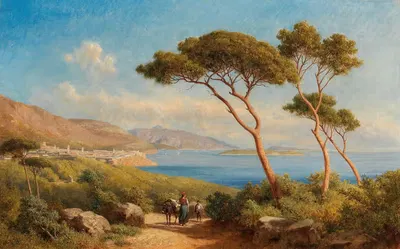A Neapolitan landscape by Gottfried Seelos, 1897 — digital art print download
