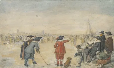 Зимние игры на замерзшей реке Ийssel by Хендрик Аверкамп, c. 1626 — digital art print download