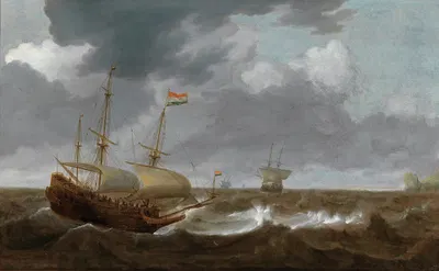 Корабли на бурном море by Ян Порселлис — digital art print download