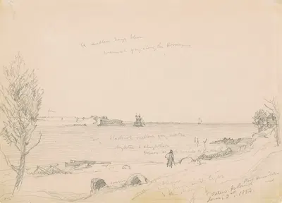 Fort Hamilton,Staten Island by Джаспер Фрэнсис Кропси, 1854 — digital art print download