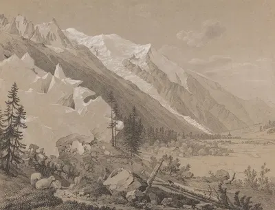 Vue du Mont Blanc by Жан-Антуан Линк — digital art print download