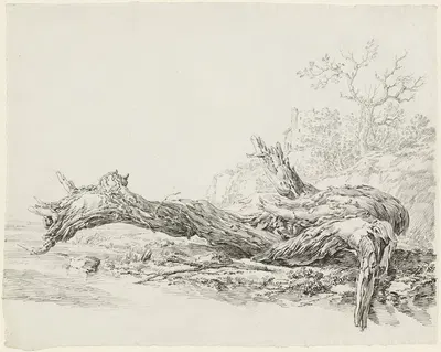 An Ancient Tree Fallen Beside a Stream by Жан-Антуан Константин, c. 1814 — digital art print download