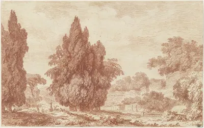 A Stand of Cypresses in an Italian Park by Жан-Оноре Фрагонар, c. 1760 — digital art print download