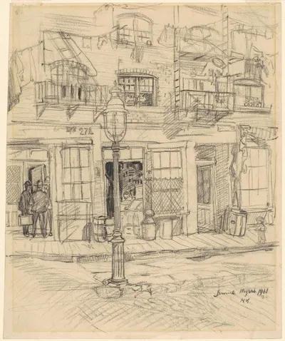 New York Street Scene by Джером Майерс, 1911 — digital art print download