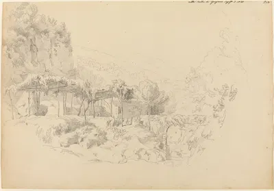 A Shady Arbor in the Valley of Gragnano by Иоганн Адам Кляйн, 1820 — digital art print download