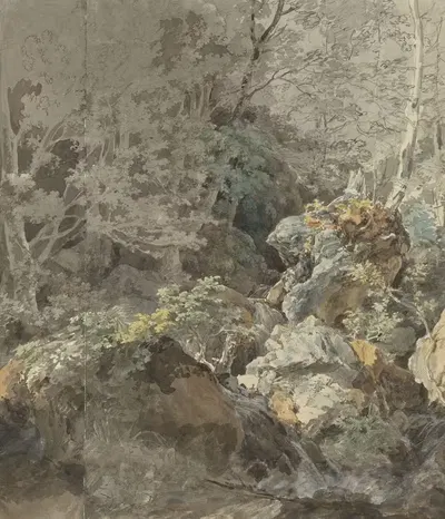 Водопады в горном лесу by Иоганн Георг фон Диллис, 1797 — digital art print download