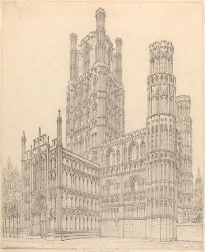 Ely Cathedral, Cambridgeshire, S.W. View by Джон Кони, 1820 — digital art print download
