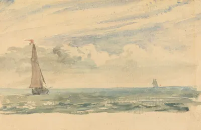 A Seascape with Two Sail Boats by John Constable — digital art print download