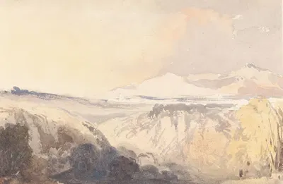Landscape with a Distant Mountain Range by Джон Гендалл — digital art print download
