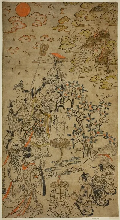 Рождение Будды by Ханэгава Чинчо, c. 1710 — digital art print download