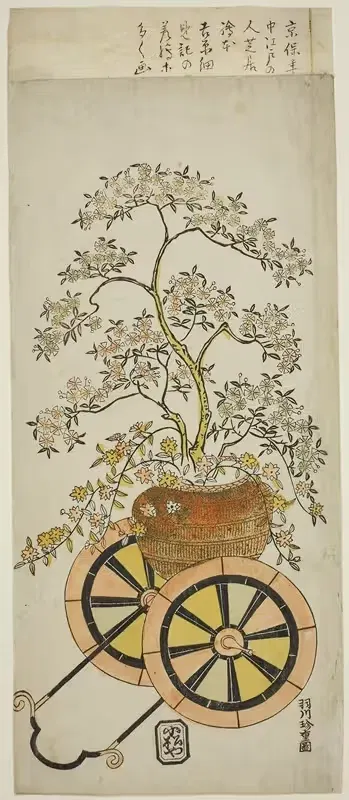 Цветочный вагон by Ханэгава Чинчо, c. 1730 — digital art print download