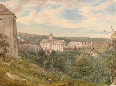 Замок Айхорн на закате by Йозеф Хёгер, c. 1838 — digital art print download