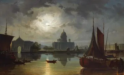 Санкт-Петербург при лунном свете by Иосиф Андреас Вайс, 1871 — digital art print download