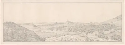 Panorama toward Athens from the Garden of Aphrodite by Joseph Thürmer, 1818 — digital art print download