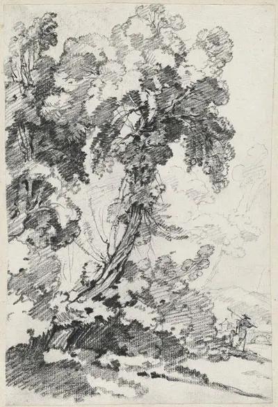 A Towering Tree with Travelers by Жозеф-Мари Вьен, 1746-1749 — digital art print download