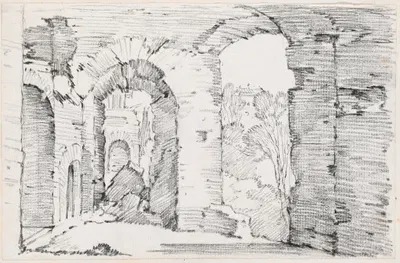 Arched Passageways of a Ruined Building by Жозеф-Мари Вьен, 1744-1750 — digital art print download