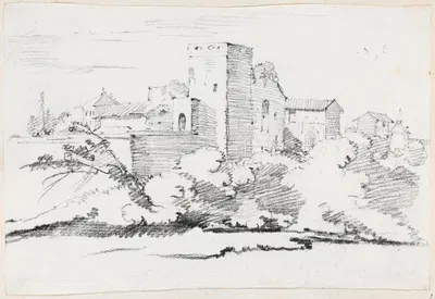 Buildings behind the Vatican by Жозеф-Мари Вьен, 1744-1750 — digital art print download