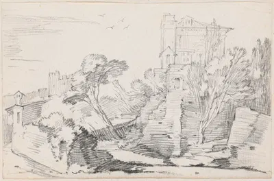 Casino Farnese on the Palatine Hill, Rome by Жозеф-Мари Вьен, 1744-1750 — digital art print download