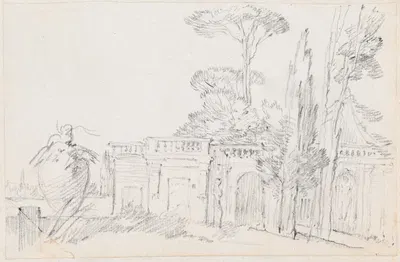 Gardens of an Italian Villa by Жозеф-Мари Вьен, 1744-1750 — digital art print download