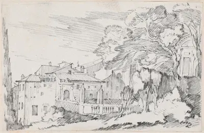 Houses and a Garden on a Hillside in Italy by Жозеф-Мари Вьен, 1744-1750 — digital art print download