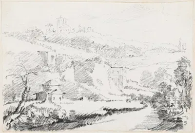 Landscape in the Alban Hills by Жозеф-Мари Вьен, 1744-1750 — digital art print download