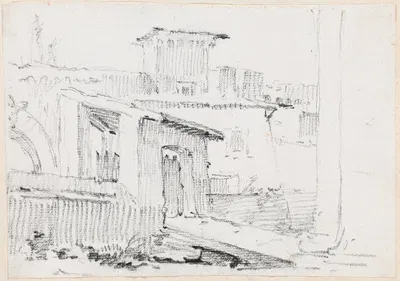 Roman Buildings with an Open Shed by Жозеф-Мари Вьен, 1744-1750 — digital art print download