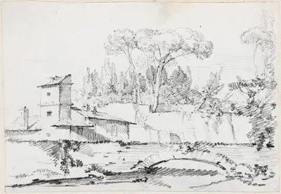 View of the Prato of the Villa Borghese by Жозеф-Мари Вьен, 1744-1750 — digital art print download