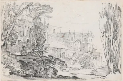 Villa d'Este,Tivoli by Жозеф-Мари Вьен, 1744-1750 — digital art print download