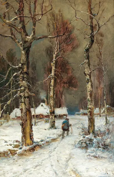 A Winter Evening by Julius Sergius Klever, 1905 — digital art print download