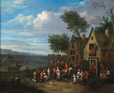 A landscape with peasants by Karel Breydel — digital art print download