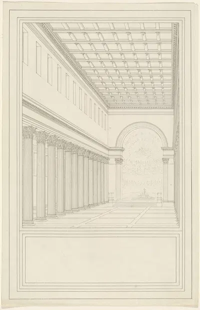 The Nave and Apse,without a Transept,of a Cathedral for Berlin by Карл Фридрих Шинкель, 1827-1828 — digital art print…