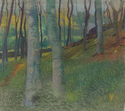Лесистый пейзаж by Люсьен Отт, c. 1905 — digital art print download