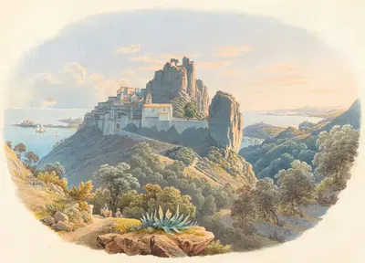 Замок Эз, недалеко от Ниццы by Маттиас Габриэль Лори, 1841-1843 — digital art print download