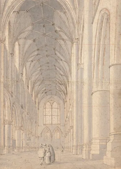 Interior of Saint Bavo's Church,Haarlem by Pieter Jansz Saenredam, 1635 — digital art print download