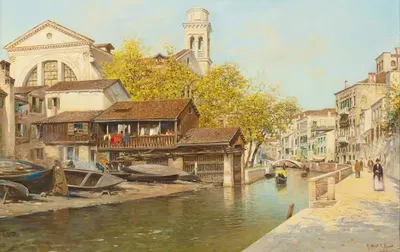Rio San Trovaso, Venice by Rafael Senet y Perez — digital art print download