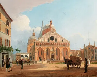 Вид на базилику святого Антония в Падуе by Рудольф фон Альт, 1836 — digital art print download