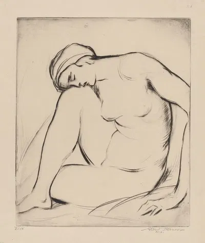 Nude resting by Albert Sterner, 1931 — digital art print download