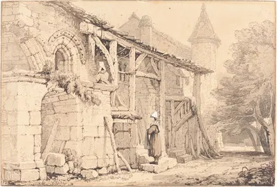 Scene at Jumièges by Samuel Prout, 1820-1830 — digital art print download