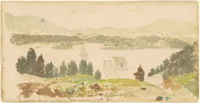Constitution Island and Foundry from West Point, New York by Seth Eastman, c. 1837 — digital art print download